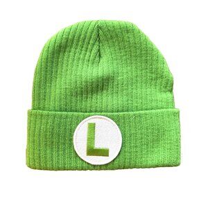 Super Mario Bros Luigi Beanie Hat OS 14+ Unisex Green
